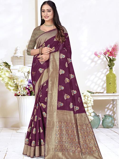 florals printed saree - 19496838 - Very Small Image - 1