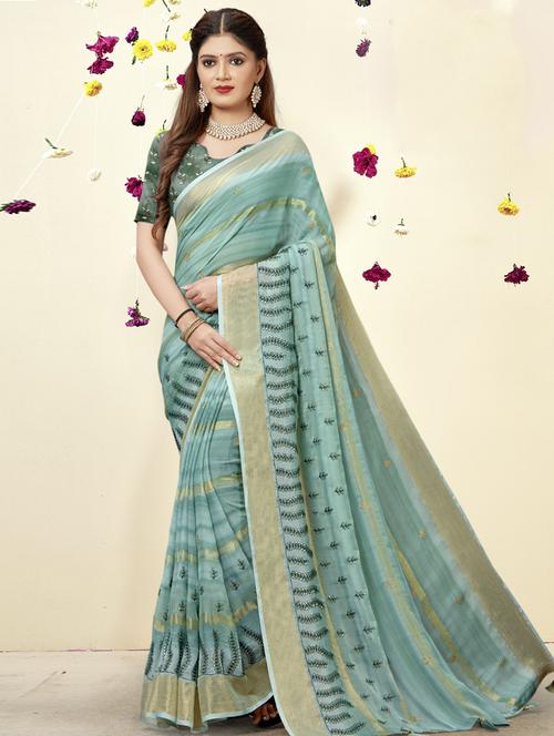 women's embroidered saree - 19496957 - Very Small Image - 1