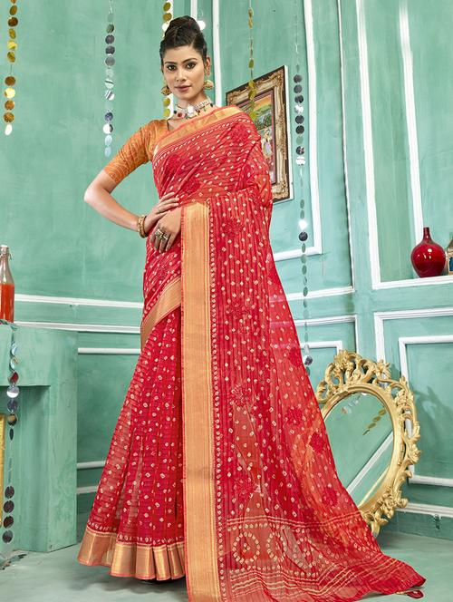 florals printed saree - 19497013 - Very Small Image - 1