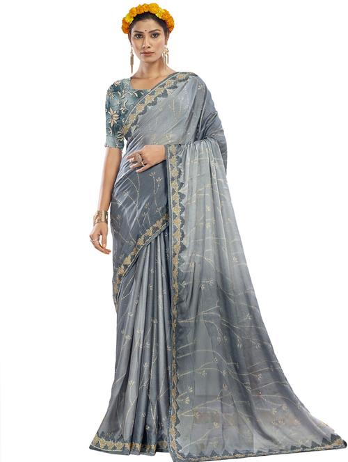florals printed saree - 19497026 - Very Small Image - 1