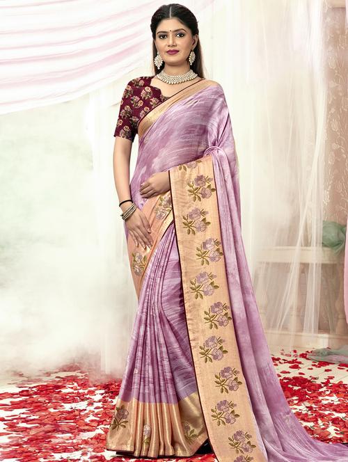florals printed saree - 19497053 - Very Small Image - 1