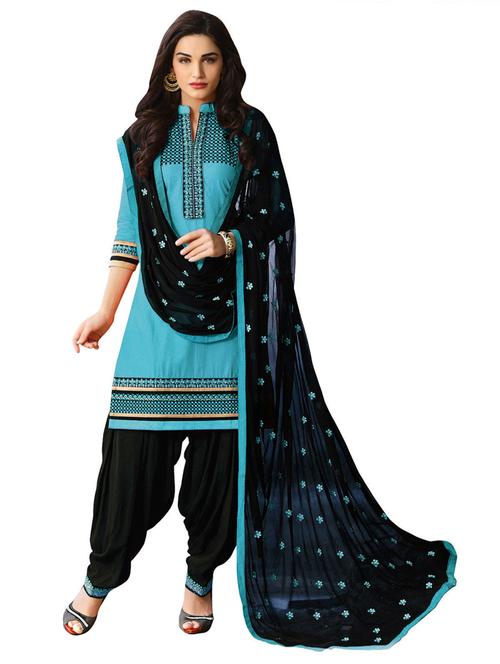 embroidered unstitched patiyala suit set - 19497220 - Very Small Image - 1