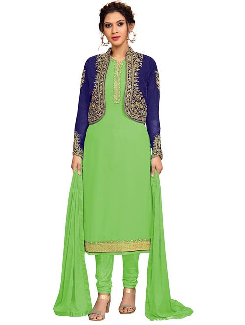 embroidered unstitched suit combo - 19497237 - Very Small Image - 1
