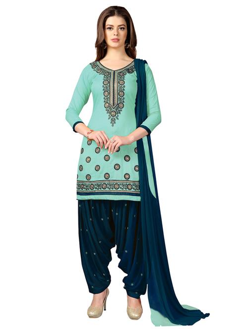 embroidered unstitched patiyala suit set - 19497247 - Very Small Image - 1
