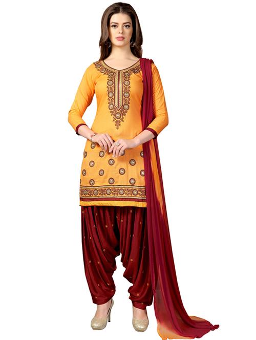 embroidered unstitched patiyala suit set - 19497248 - Very Small Image - 1