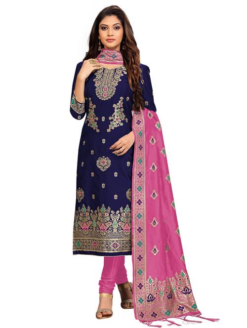 self design unstitched suit set - 19497302 - Very Small Image - 1