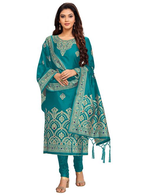 self design unstitched suit set - 19497309 - Very Small Image - 1