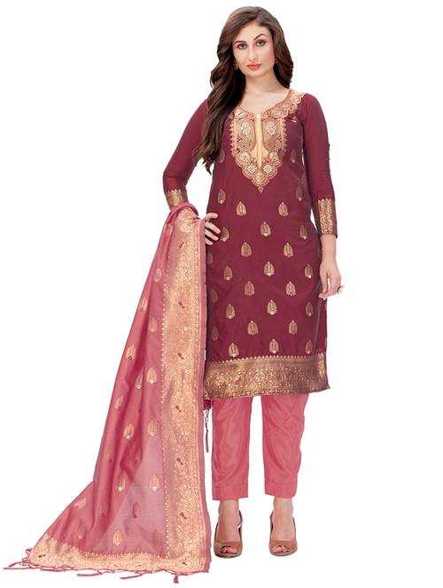 foil print unstitched suit combo - 19497322 - Very Small Image - 1