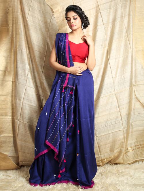 women's stripes blue colored saree - 19497720 - Very Small Image - 1