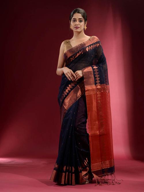 self design woven saree with blouse - 19497919 - Very Small Image - 1