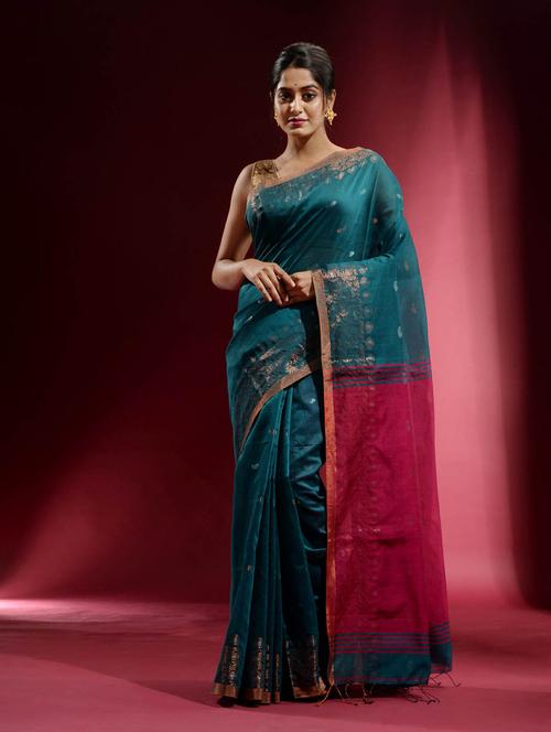 women's self design blue colored saree - 19497930 - Very Small Image - 1