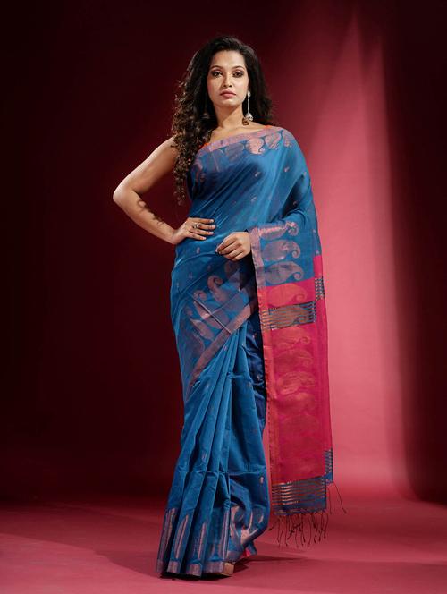 women's self design blue colored saree - 19498036 - Very Small Image - 1
