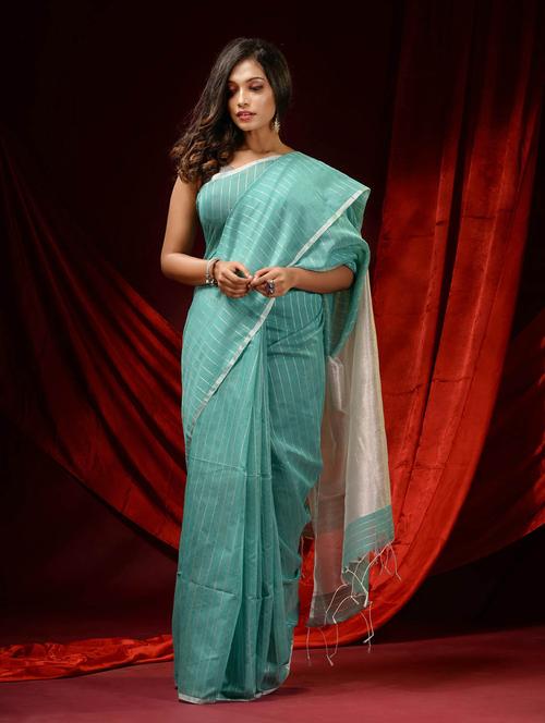 self design woven saree with blouse - 19498135 - Very Small Image - 1