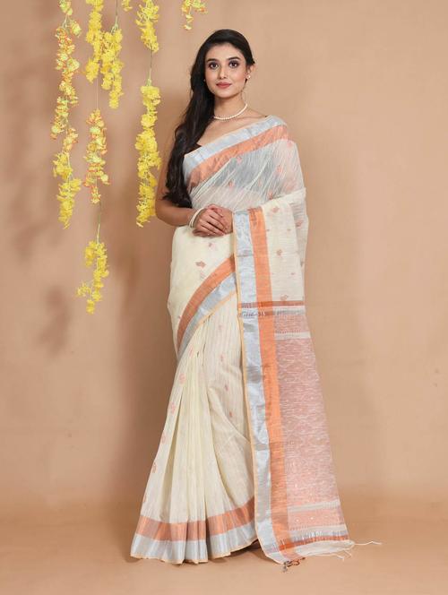 women's self design off white colored saree - 19498219 - Very Small Image - 1