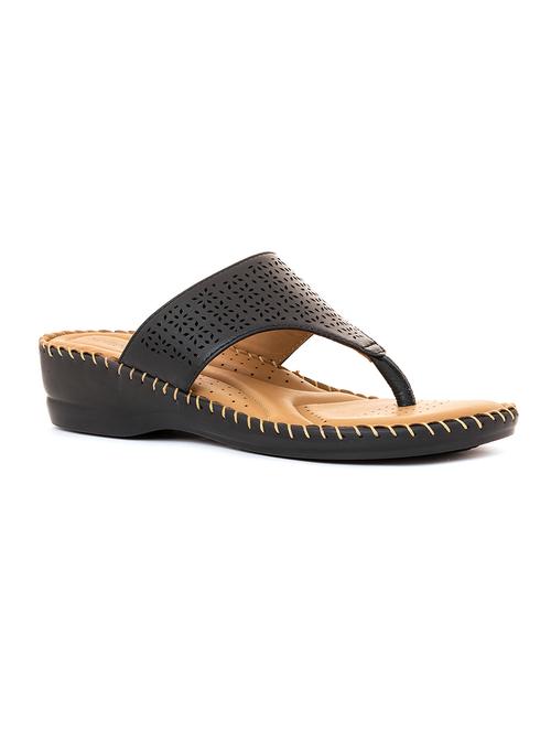 black leather slip on sandals - 19500666 - Very Small Image - 1