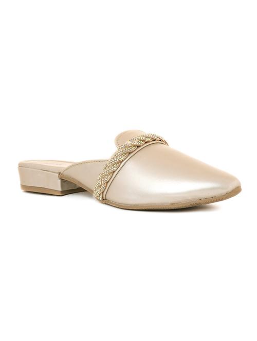 gold synthetic slip on sandals - 19500679 - Very Small Image - 1