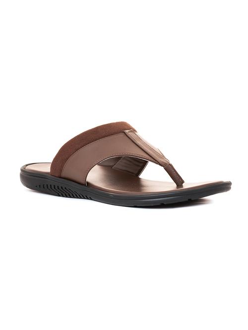 brown synthetic & mesh slip on flip flops - 19501000 - Very Small Image - 1