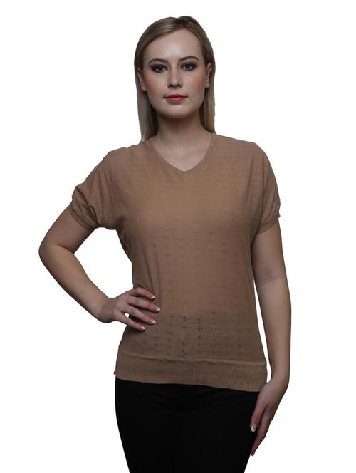 women's straight v neck top - 19501915 - Very Small Image - 1