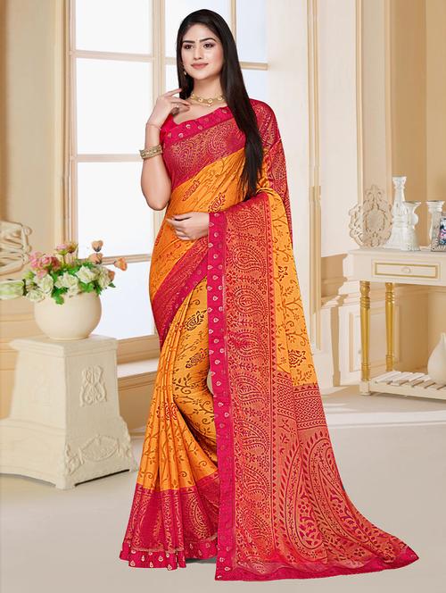 yellow self design woven saree - 19504674 - Very Small Image - 1