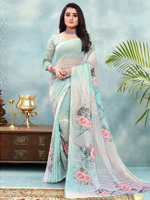 self design saree with blouse - 19504725 - Very Small Image - 1