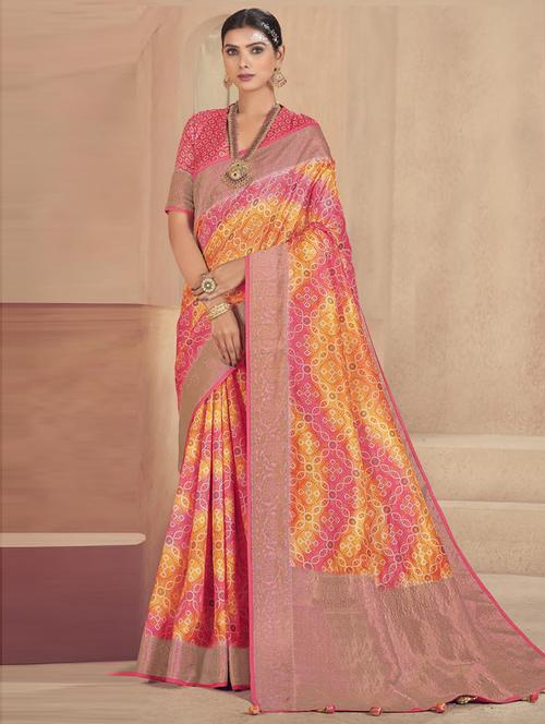 self design woven saree with blouse - 19504732 - Very Small Image - 1