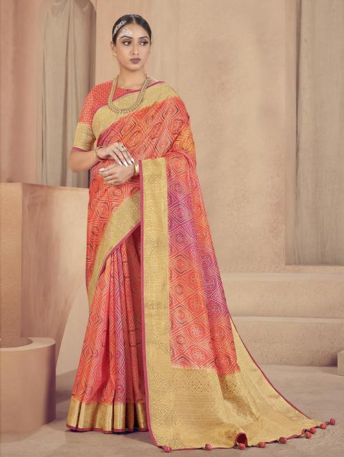 self design woven saree with blouse - 19504739 - Very Small Image - 1