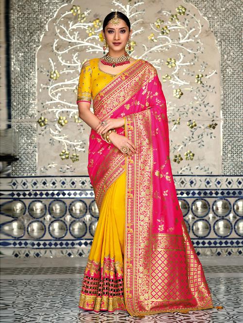 self design woven saree with blouse - 19504972 - Very Small Image - 1