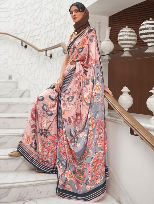 conversational printed saree with blouse - 19505013 - Very Small Image - 1