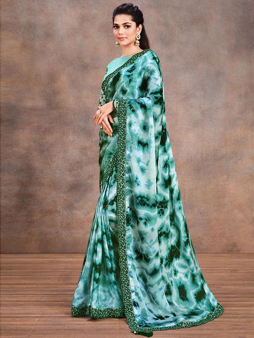 abstract printed saree - 19505070 - Very Small Image - 1