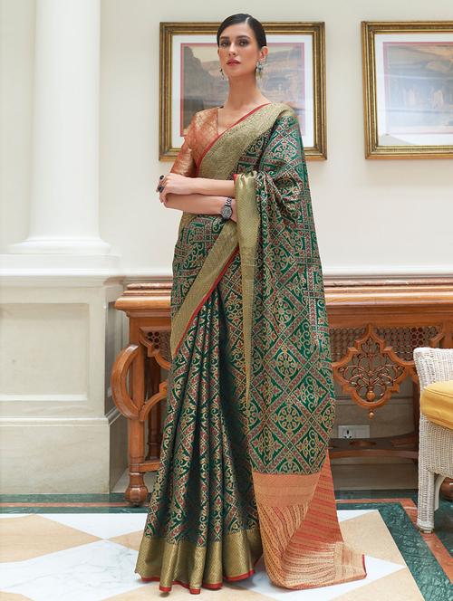 zari work woven saree with blouse - 19505187 - Very Small Image - 1