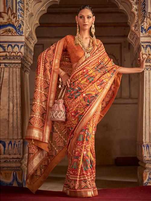 printed patola saree - 19505202 - Very Small Image - 1
