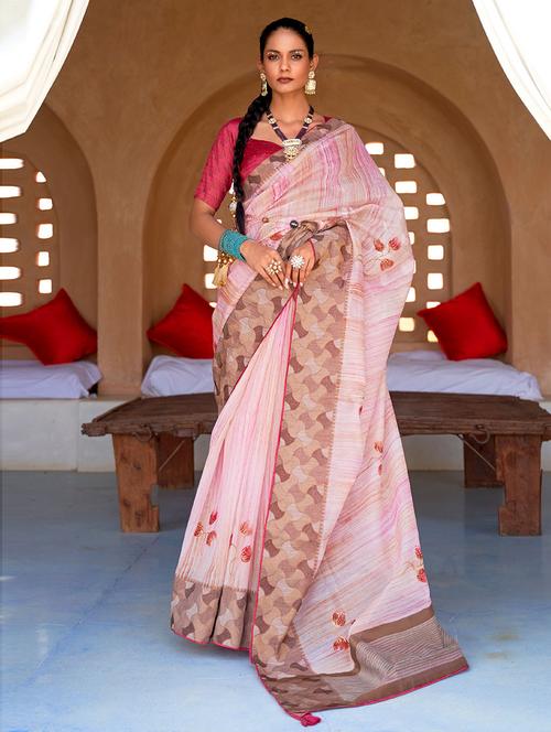 floral printed saree - 19505286 - Very Small Image - 1