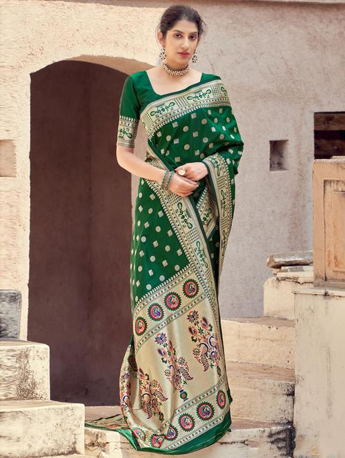 zari work paithani saree with blouse - 19505295 - Very Small Image - 1
