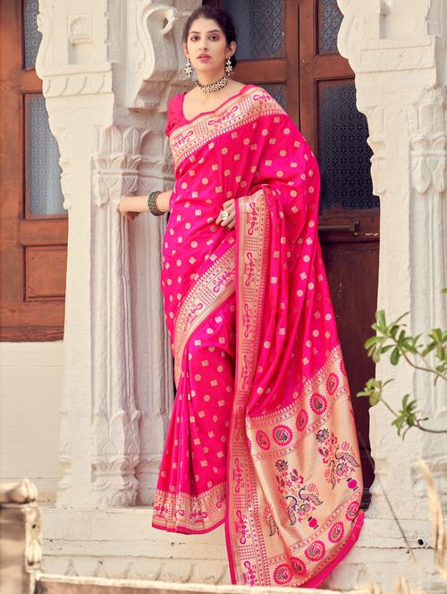 zari work paithani saree with blouse - 19505297 - Very Small Image - 1