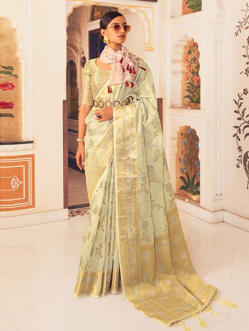 zari work banarasi saree with blouse - 19505366 - Very Small Image - 1