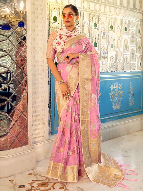 zari work banarasi saree - 19505369 - Very Small Image - 1