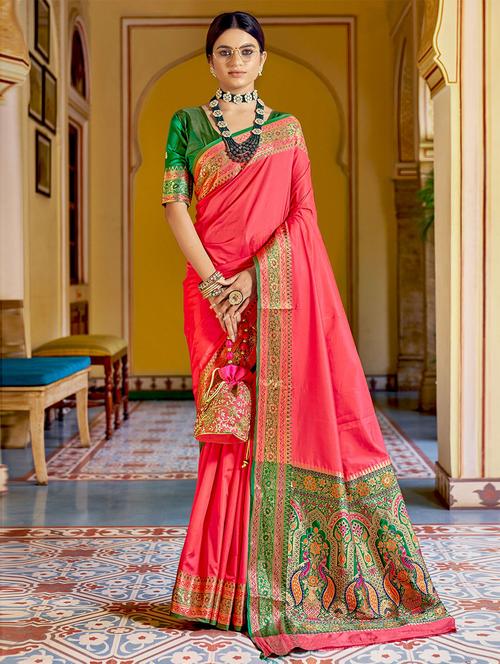zari work paithani saree - 19505374 - Very Small Image - 1