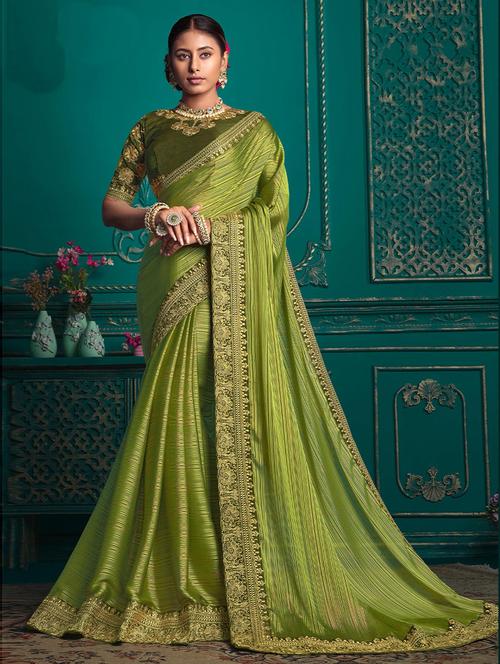 heavy embroidered saree with blouse - 19505387 - Very Small Image - 1