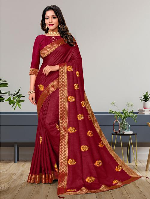 self design printed saree with blouse - 19505415 - Very Small Image - 1
