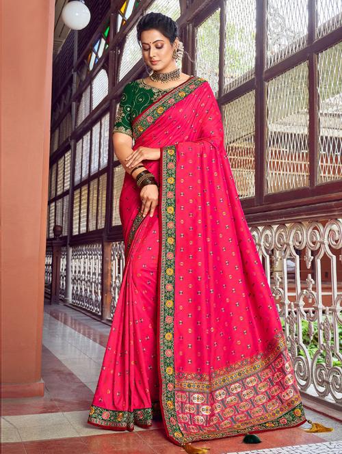 self design printed saree with blouse - 19505430 - Very Small Image - 1