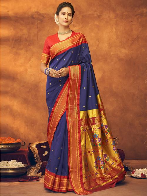 self designed woven saree with blouse - 19505440 - Very Small Image - 1