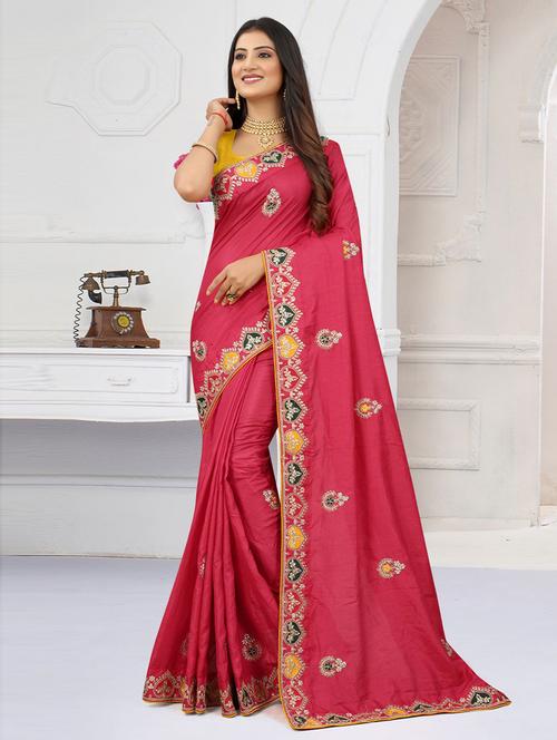 self designed embroidered saree with blouse - 19505586 - Very Small Image - 1
