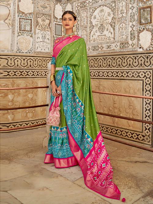 zari work patola saree with blouse - 19505664 - Very Small Image - 1