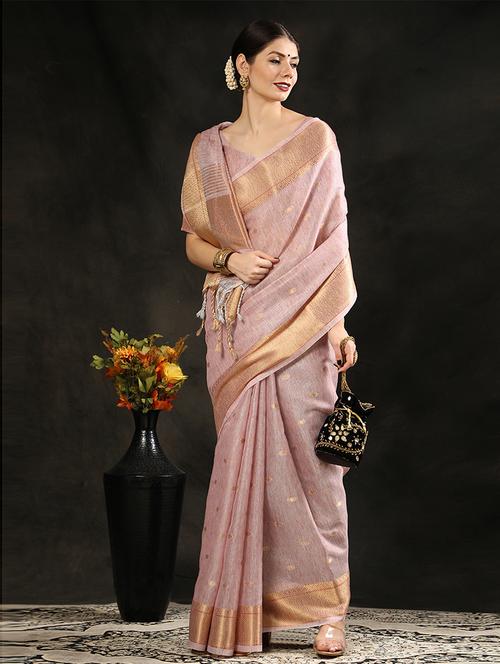 zari work woven saree with blouse - 19505809 - Very Small Image - 1