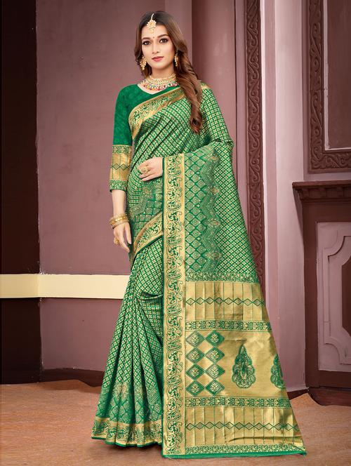 zari work woven saree - 19505823 - Very Small Image - 1
