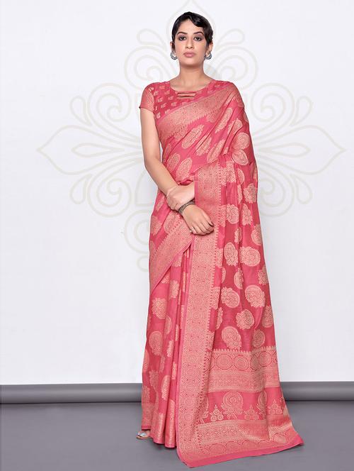 self design woven saree with blouse - 19505863 - Very Small Image - 1
