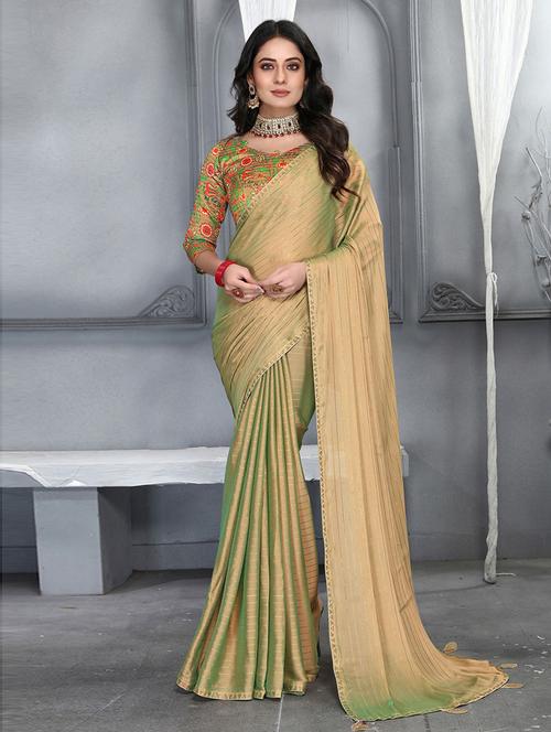 embellished border saree - 19505896 - Very Small Image - 1