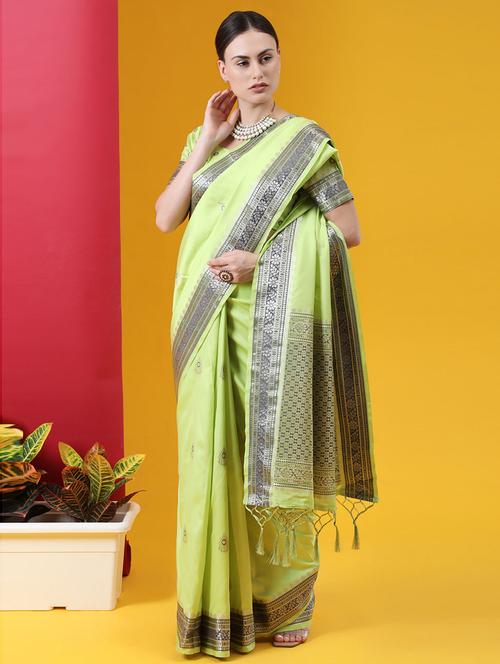 floral woven saree - 19505971 - Very Small Image - 1