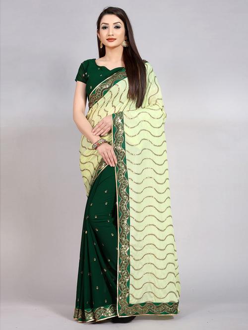 sequin half and half saree - 19506078 - Very Small Image - 1