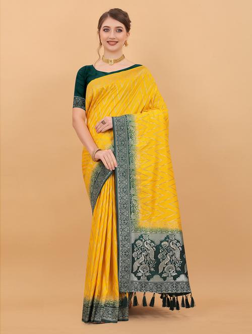 chevron woven saree with blouse - 19506130 - Very Small Image - 1